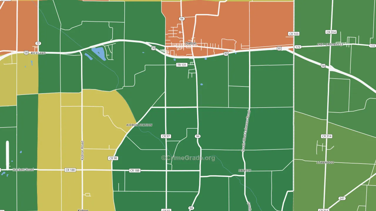 44618, OH Map of Theft Rates