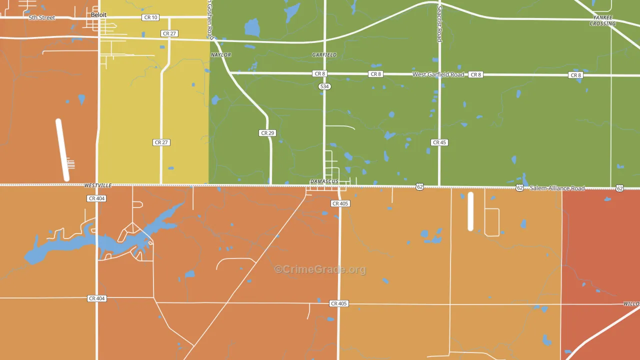 44619, OH Map of Theft Rates
