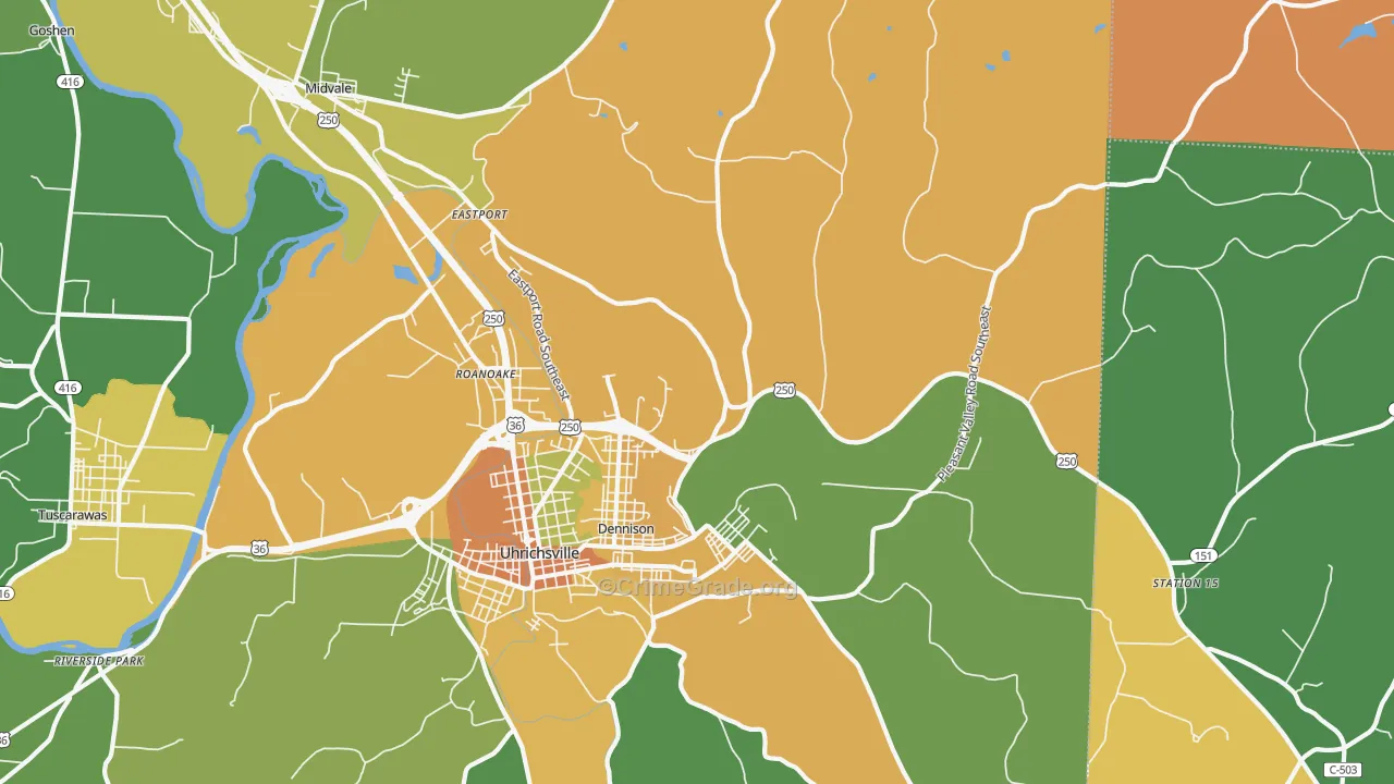 44621, OH Map of Theft Rates