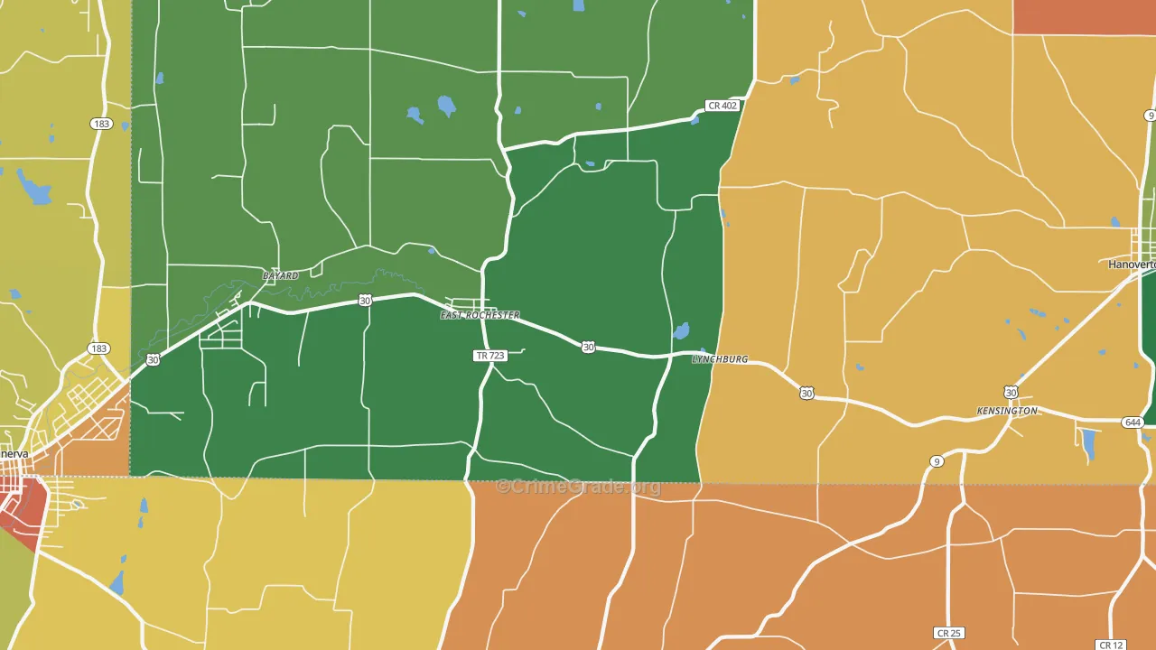 44625, OH Map of Theft Rates