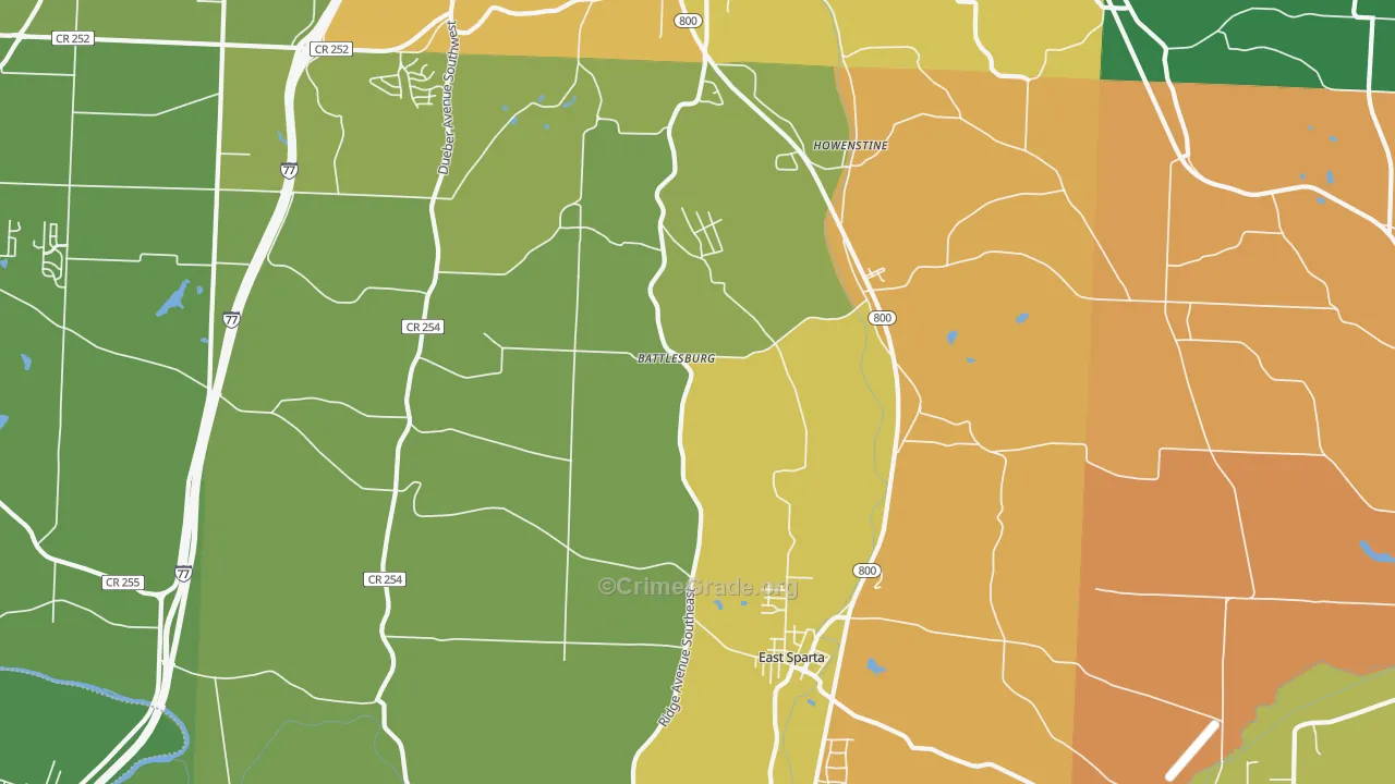 44626, OH Map of Theft Rates