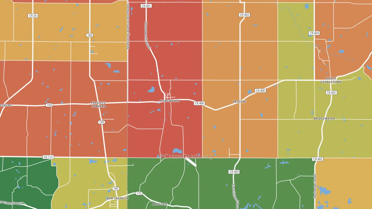 44634, OH Map of Theft Rates