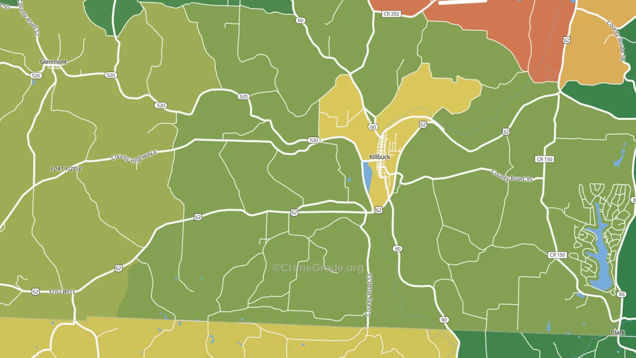 44637, OH Map of Theft Rates