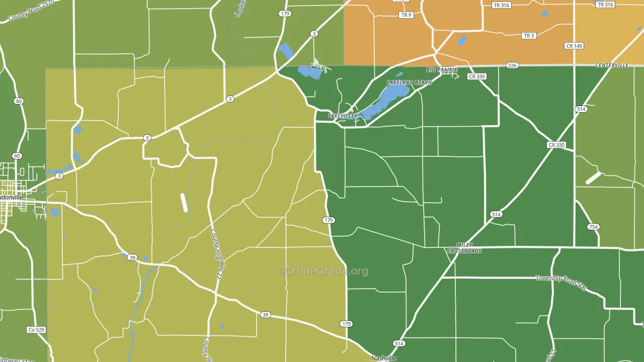 44638, OH Map of Theft Rates