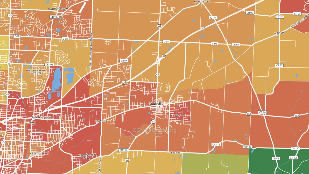 44641, OH Map of Theft Rates