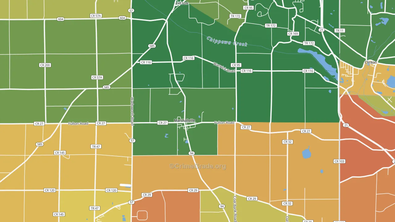 44645, OH Map of Theft Rates