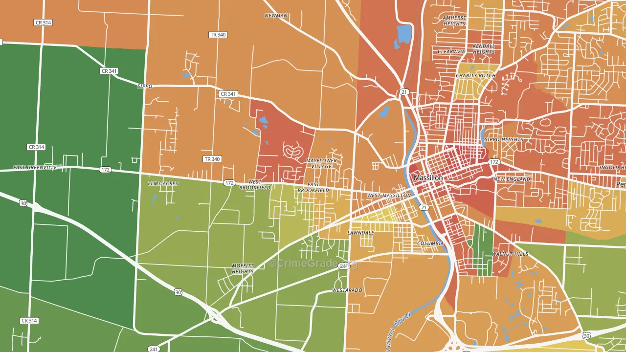 44647, OH Map of Theft Rates