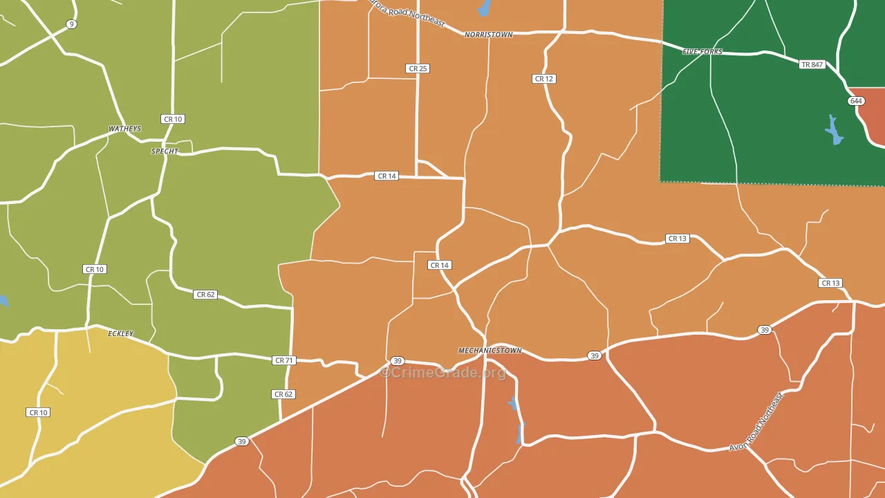 44651, OH Map of Theft Rates