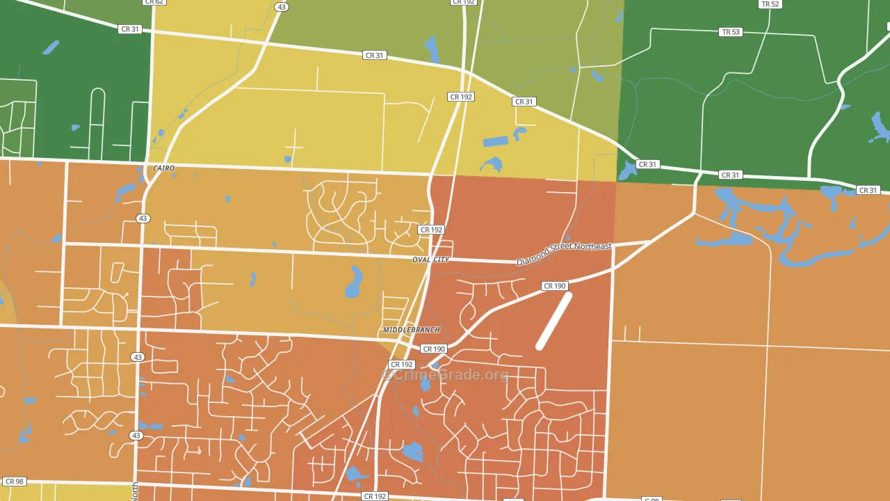 44652, OH Map of Theft Rates
