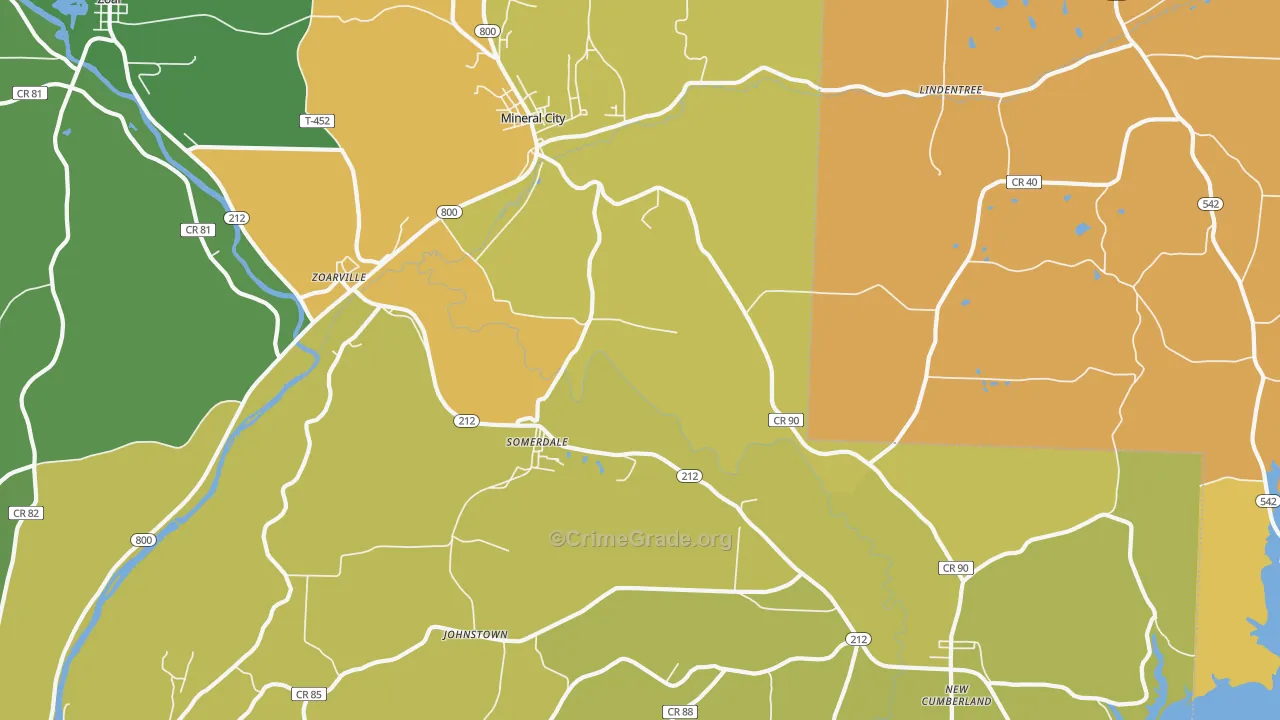 44656, OH Map of Theft Rates