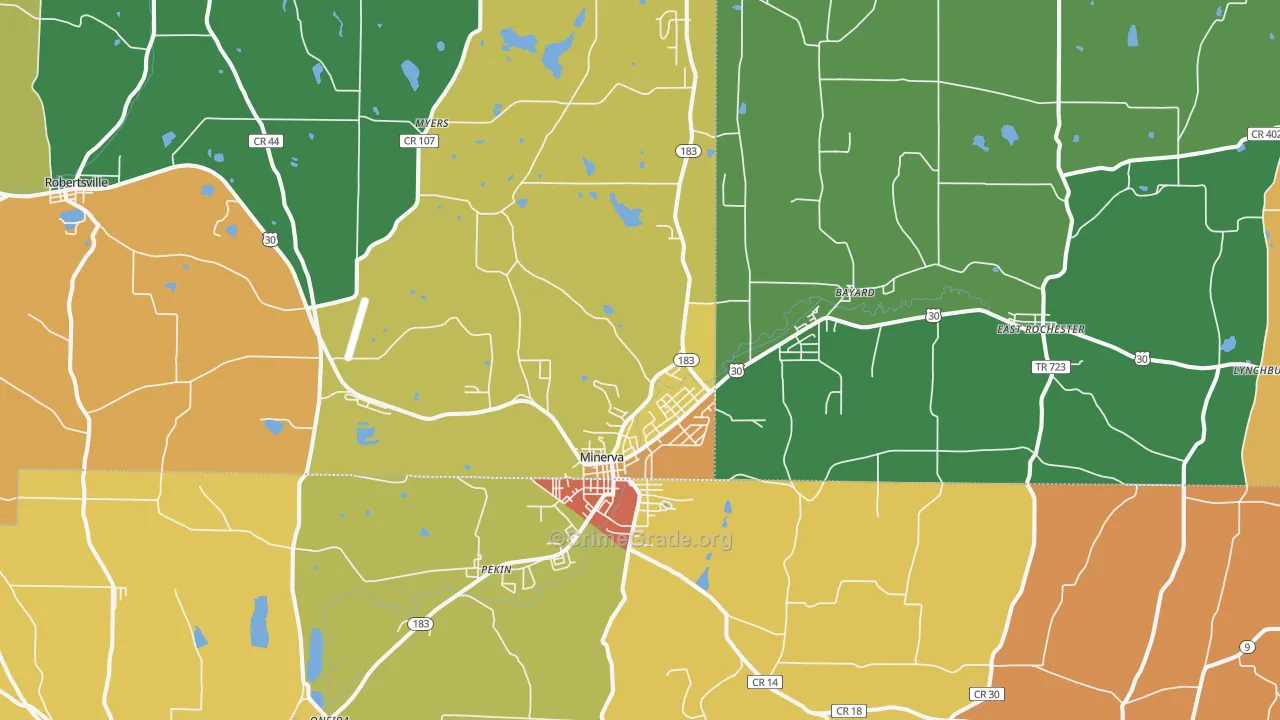 44657, OH Map of Theft Rates