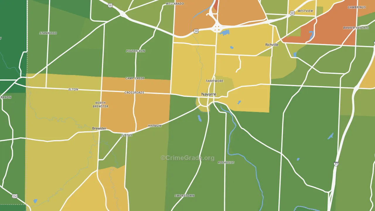 44662, OH Map of Theft Rates