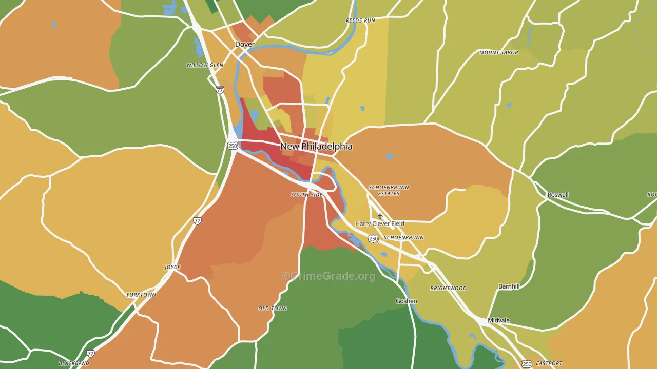 44663, OH Map of Theft Rates