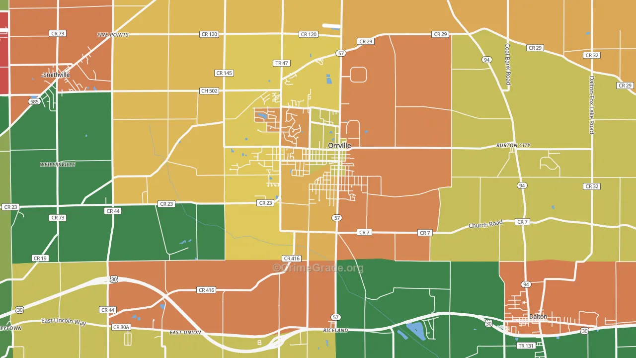 44667, OH Map of Theft Rates
