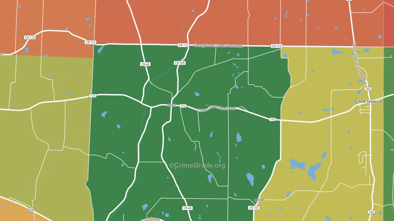 44669, OH Map of Theft Rates