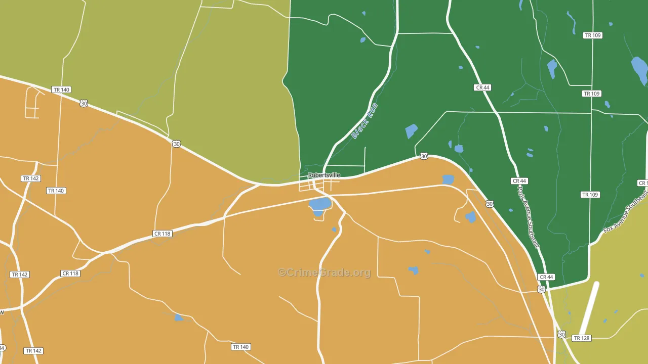 44670, OH Map of Theft Rates