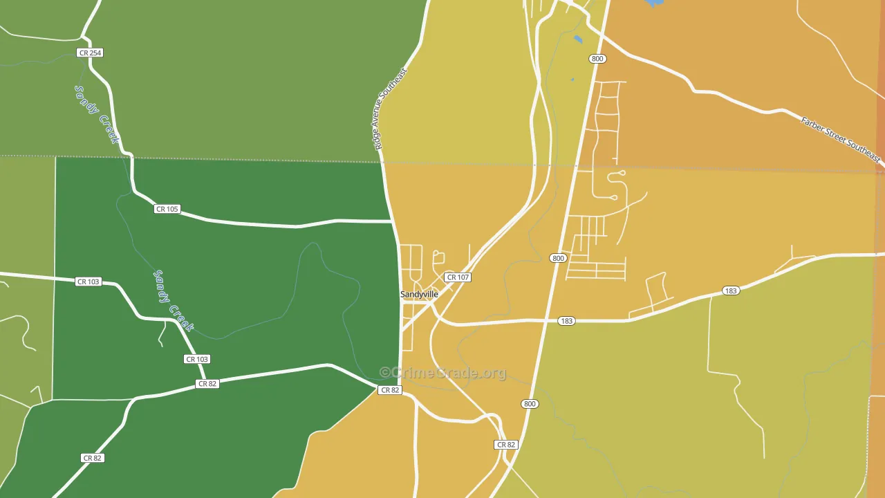 44671, OH Map of Theft Rates