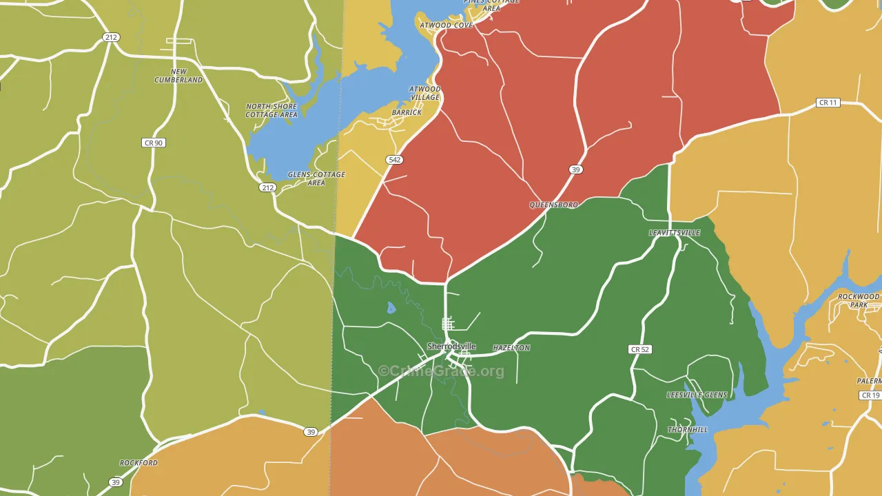 44675, OH Map of Theft Rates