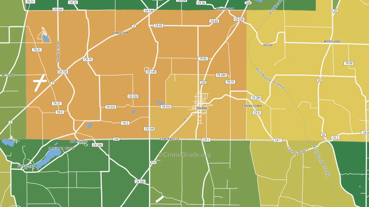 44676, OH Map of Theft Rates