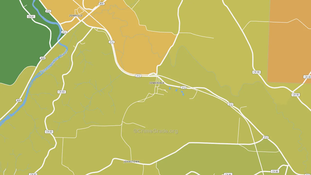 44678, OH Map of Theft Rates
