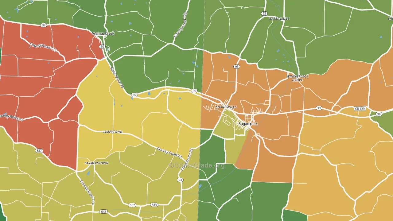 44681, OH Map of Theft Rates