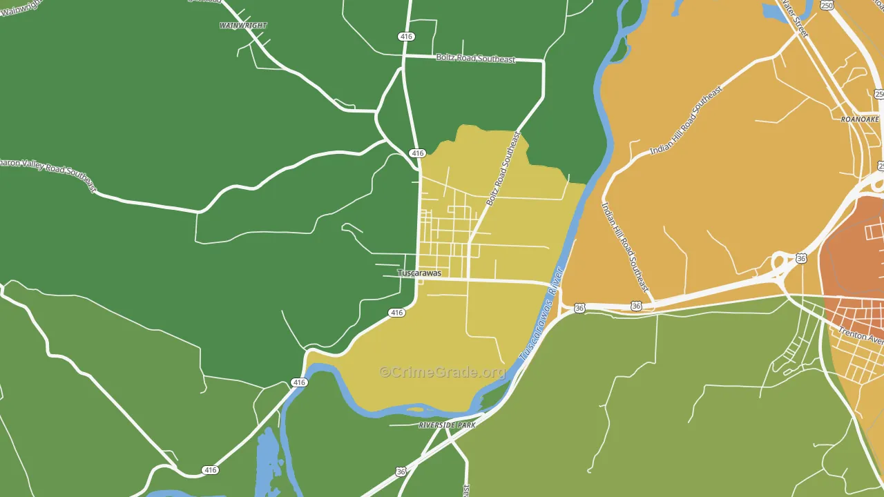 44682, OH Map of Theft Rates