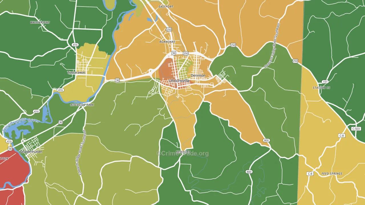 44683, OH Map of Theft Rates