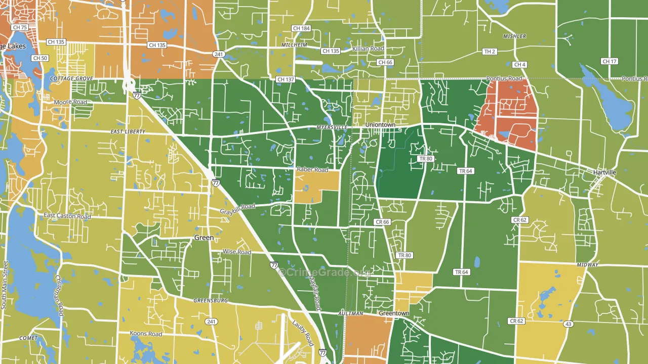 44685, OH Map of Theft Rates