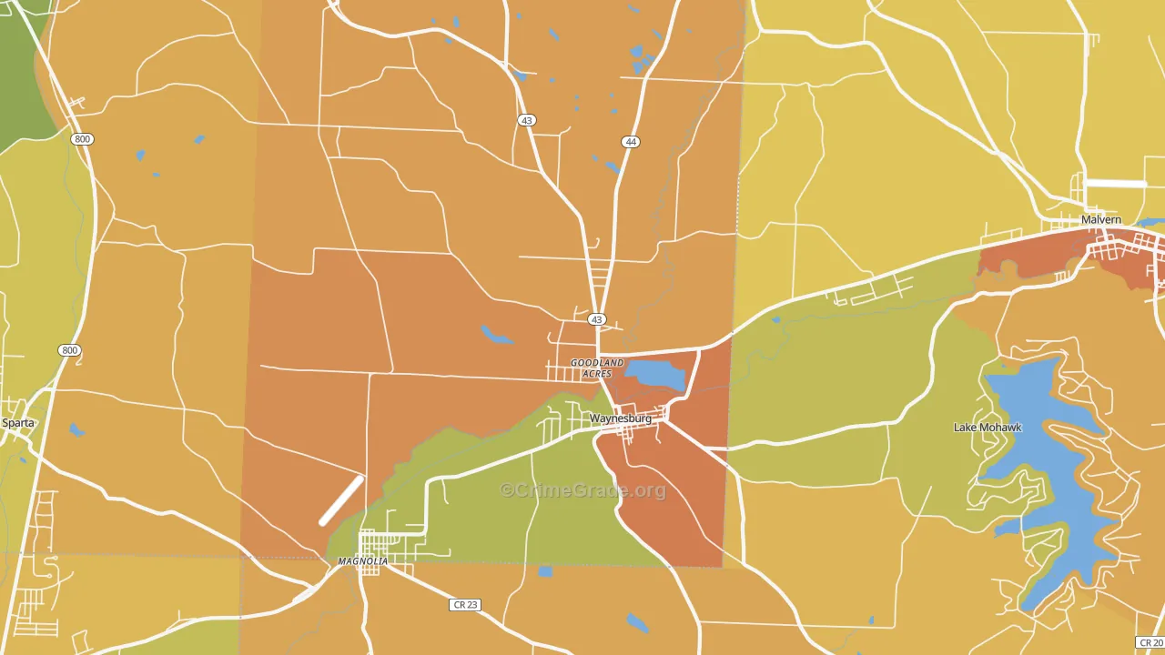 44688, OH Map of Theft Rates