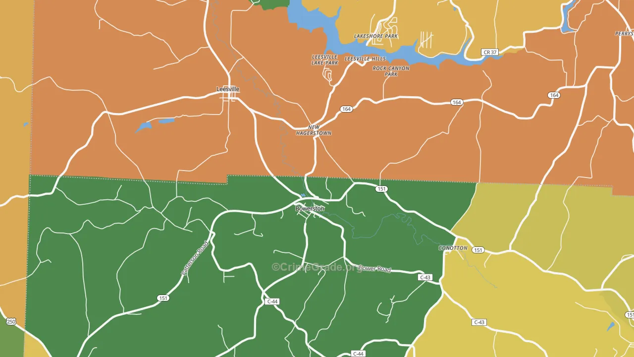 44695, OH Map of Theft Rates