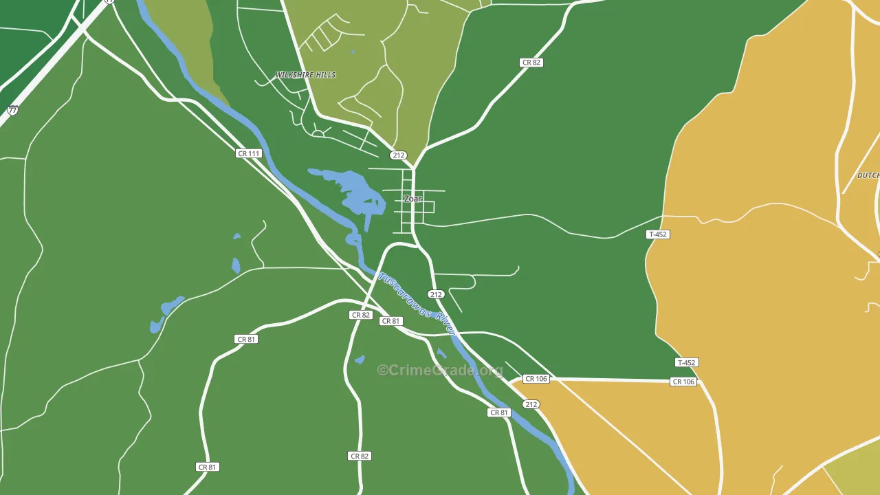 44697, OH Map of Theft Rates