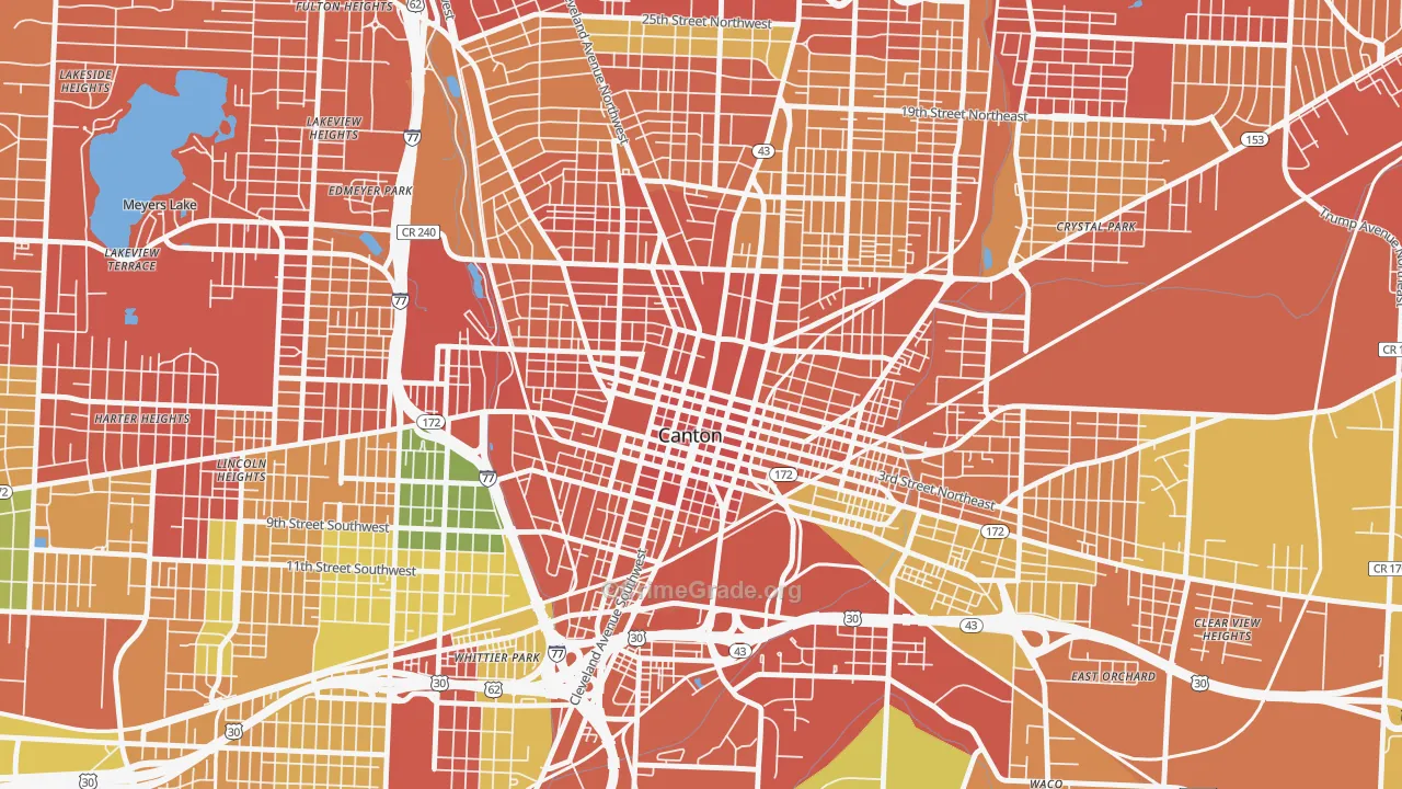 44702, OH Map of Theft Rates