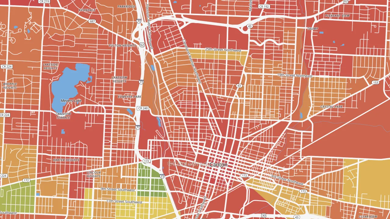 44703, OH Map of Theft Rates