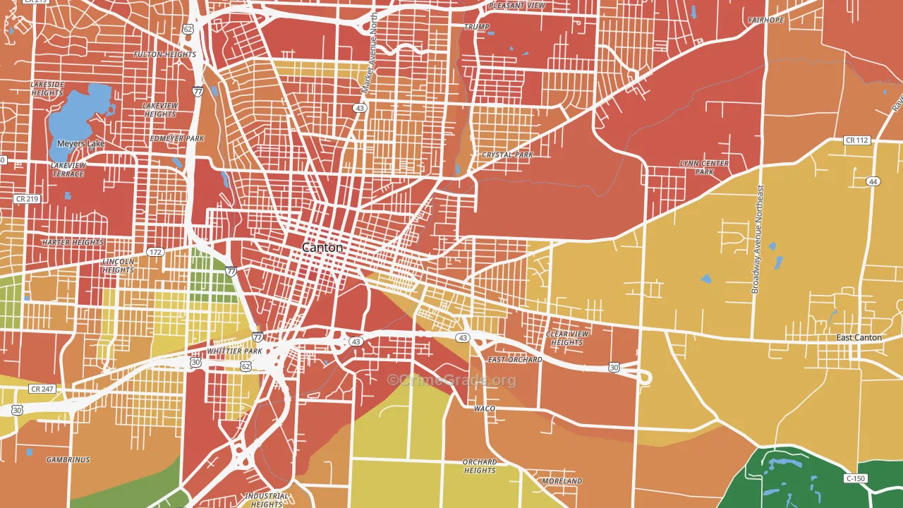 44704, OH Map of Theft Rates