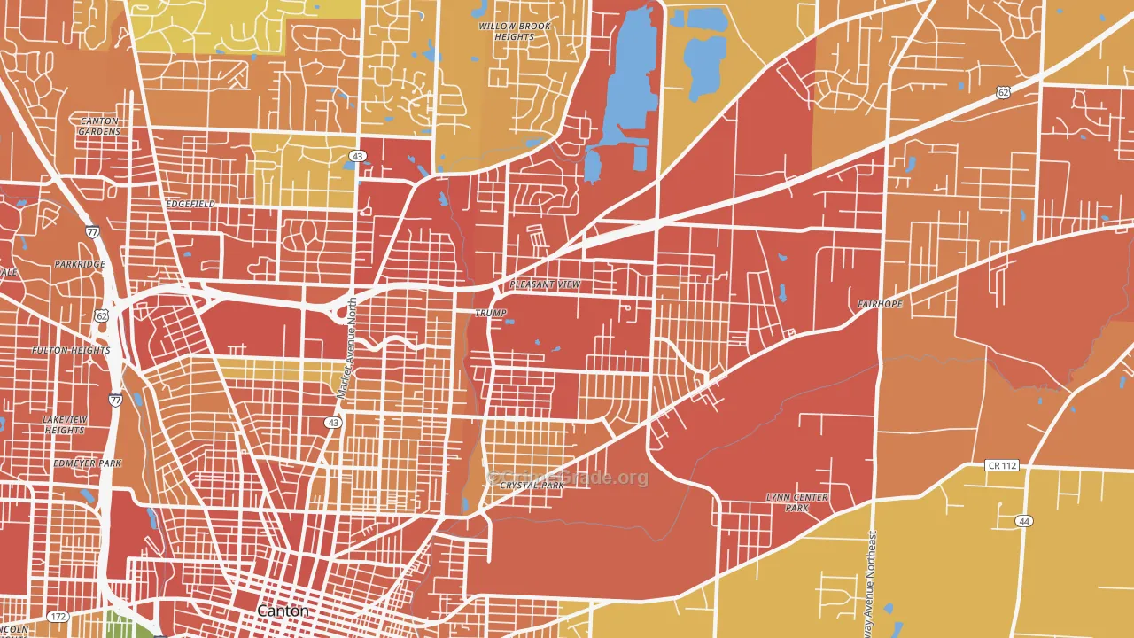44705, OH Map of Theft Rates