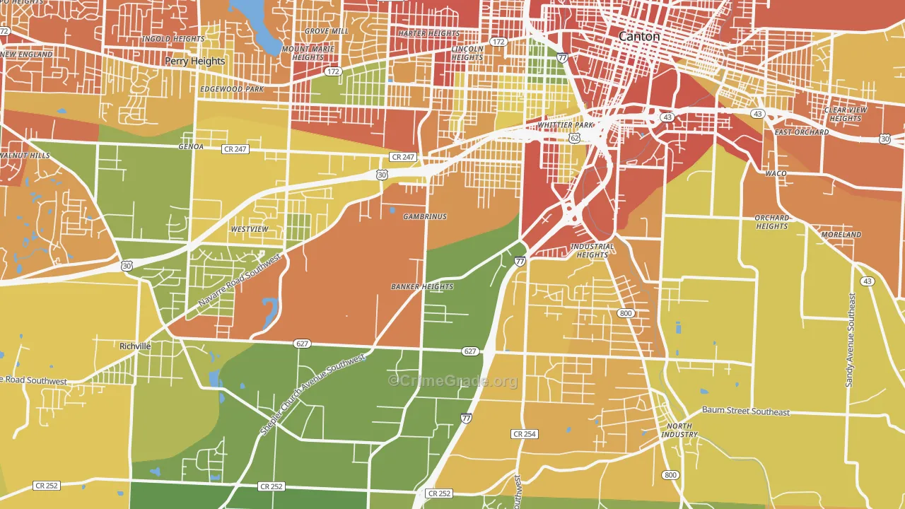 44706, OH Map of Theft Rates