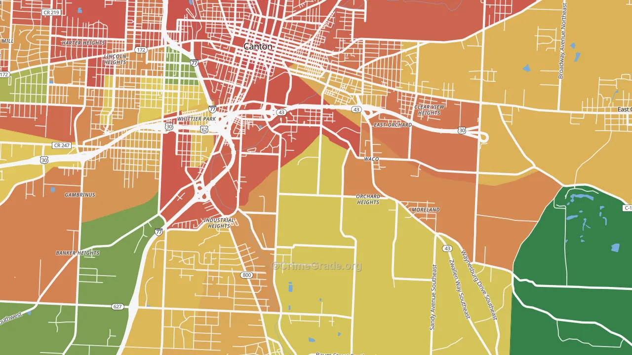 44707, OH Map of Theft Rates