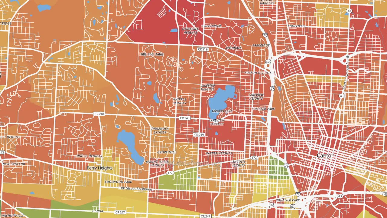 44708, OH Map of Theft Rates