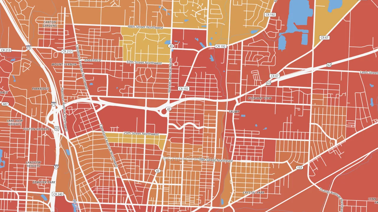 44714, OH Map of Theft Rates