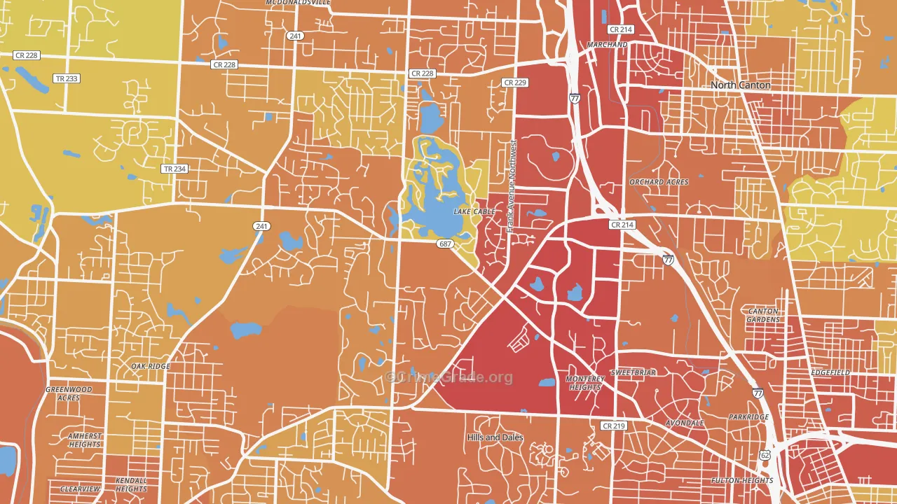 44718, OH Map of Theft Rates