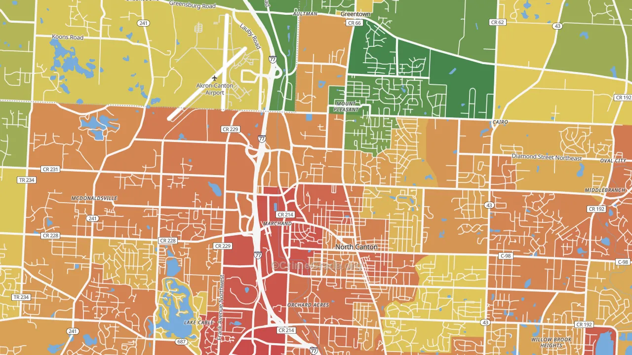 44720, OH Map of Theft Rates
