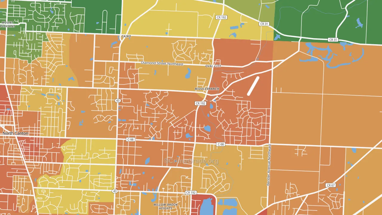 44721, OH Map of Theft Rates