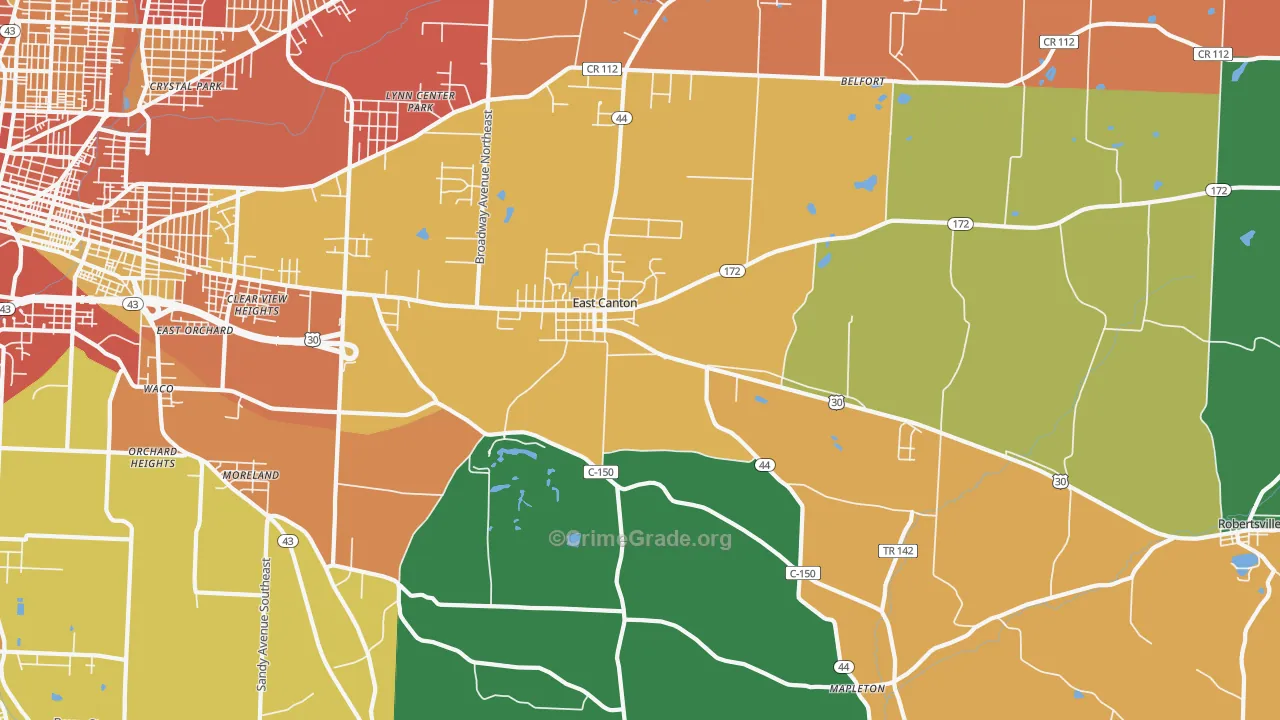 44730, OH Map of Theft Rates