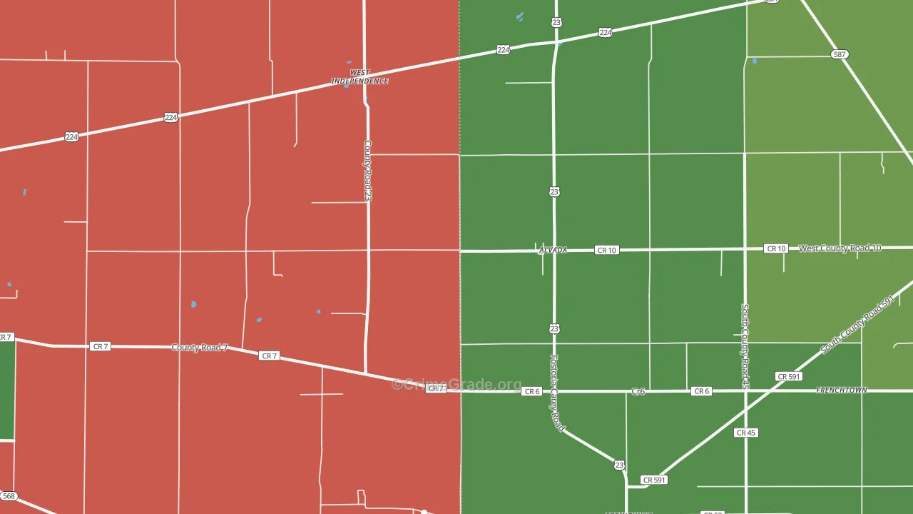 44802, OH Map of Theft Rates