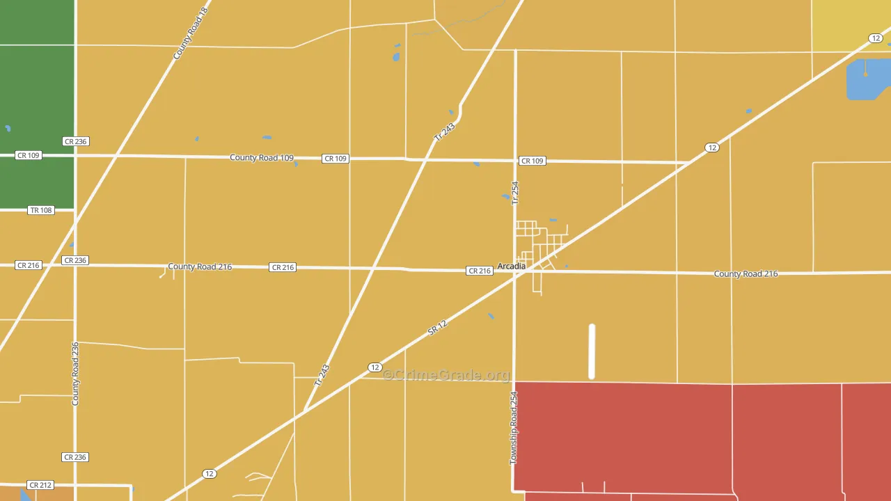 44804, OH Map of Theft Rates