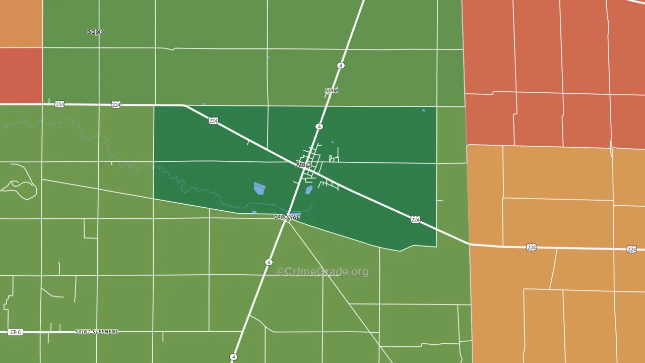 44807, OH Map of Theft Rates