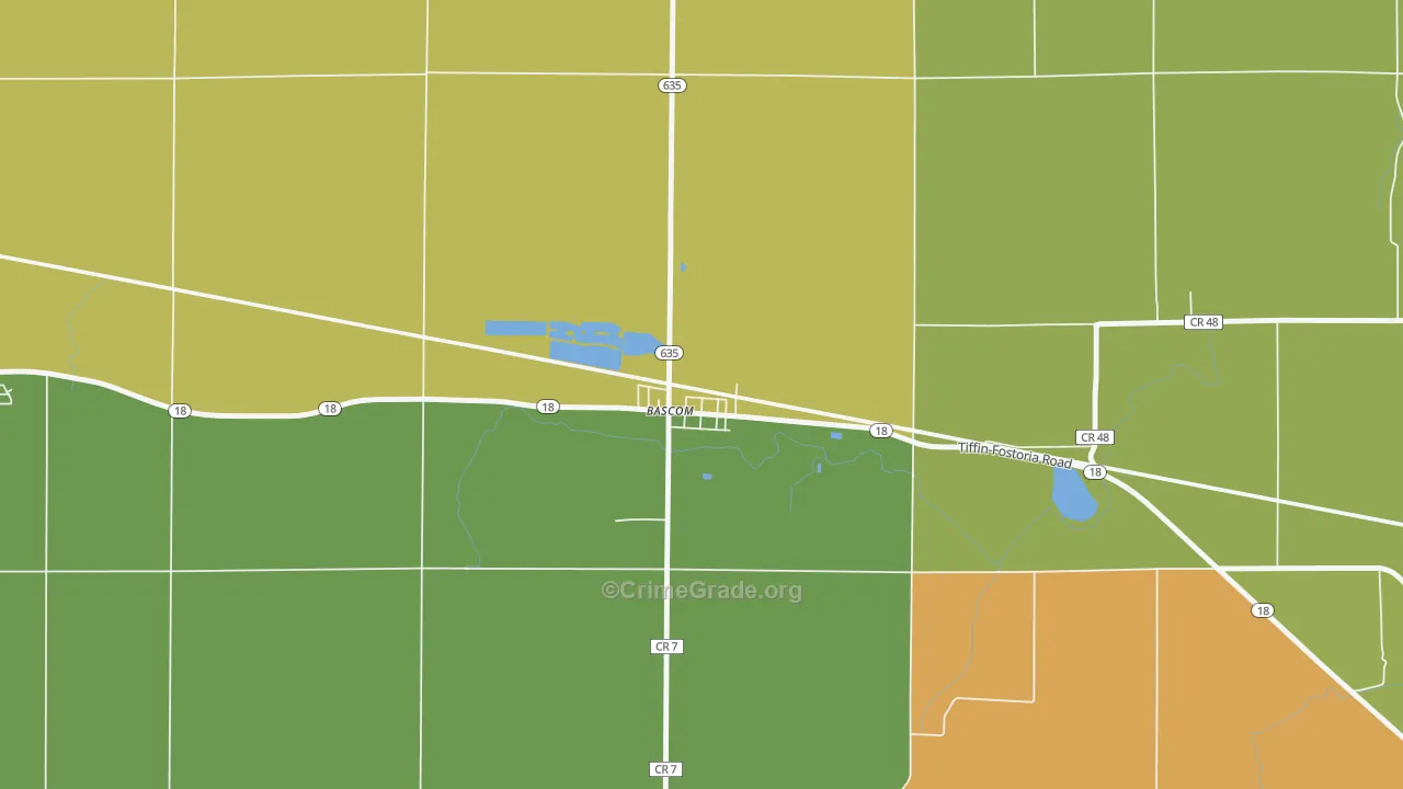 44809, OH Map of Theft Rates