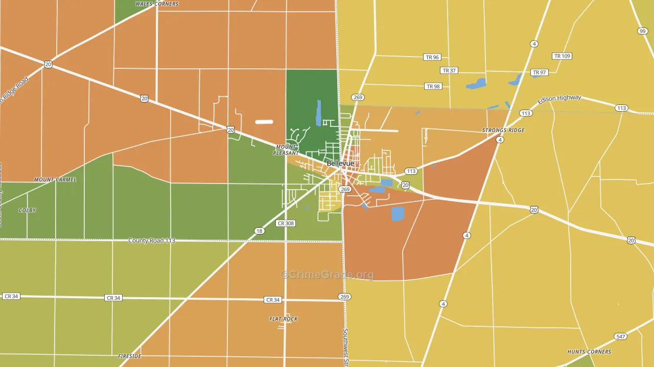 44811, OH Map of Theft Rates