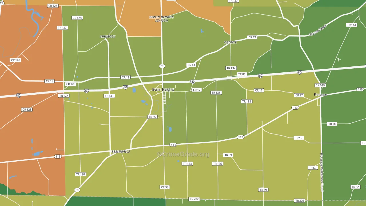 44814, OH Map of Theft Rates