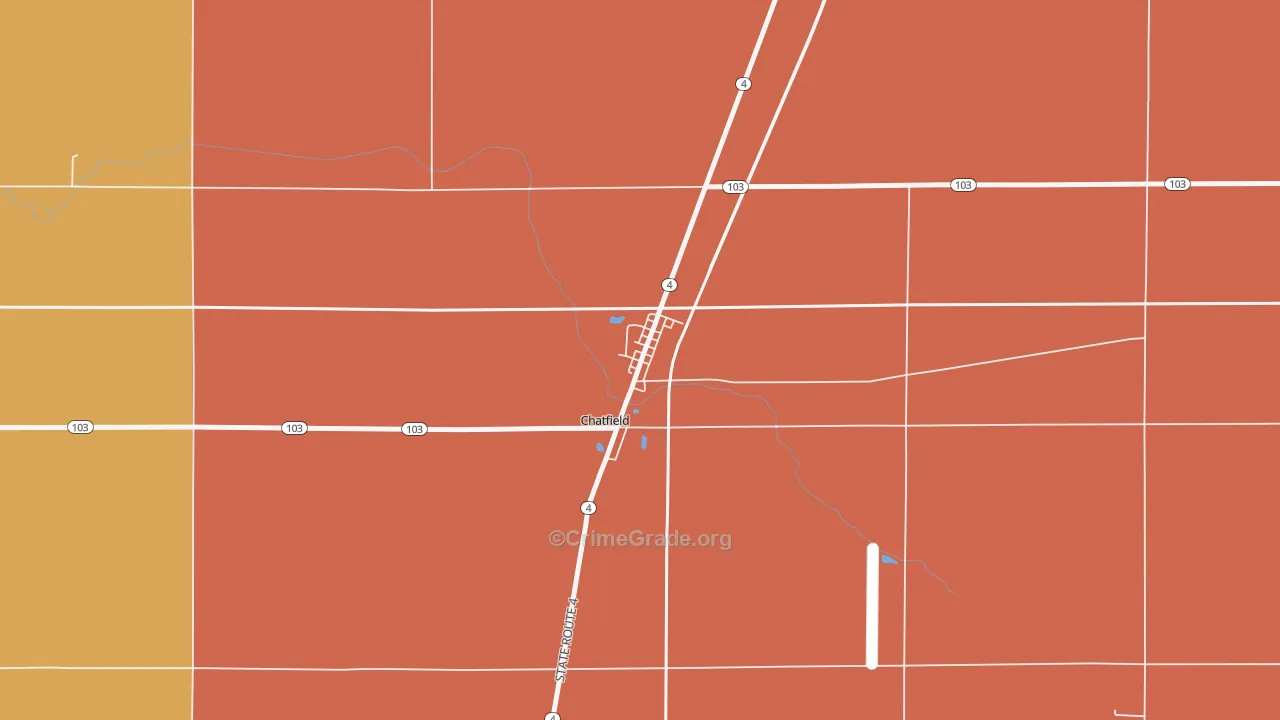 44825, OH Map of Theft Rates